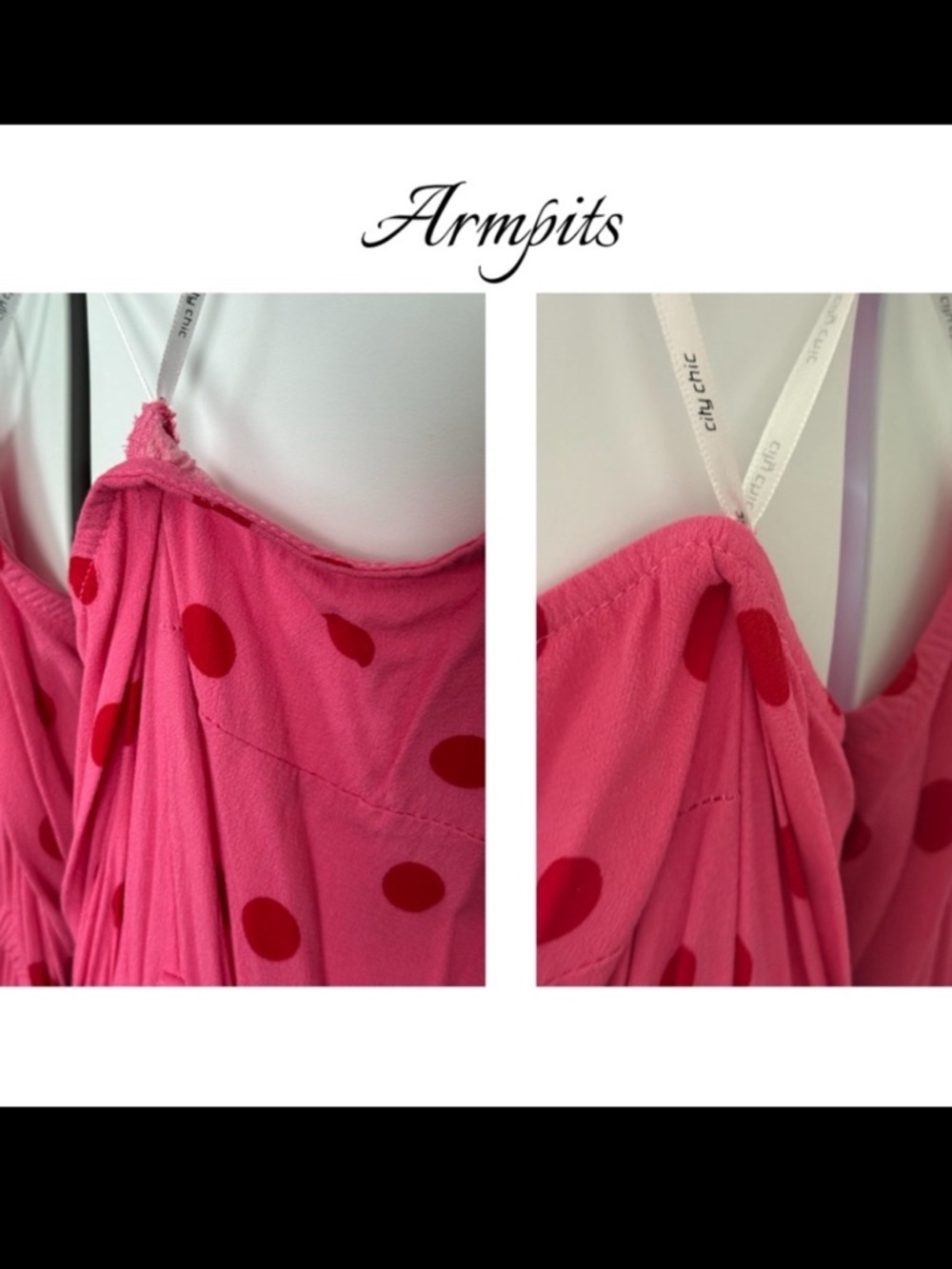 City Chic Plus Size Pink Polka Dot Maxi Dress w Belt Sz 20 - Picture 11 of 17